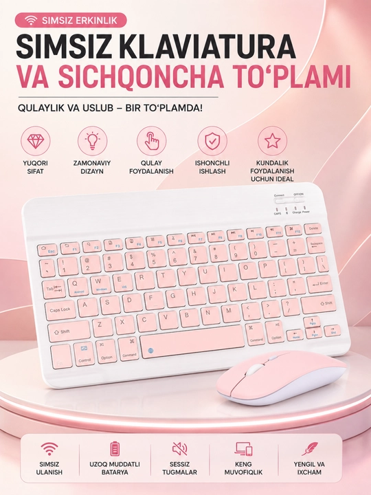 Беспроводной комплект клавиатуры и мыши 2.4GHz USB Wireless Keyboard & Mouse Combo - 