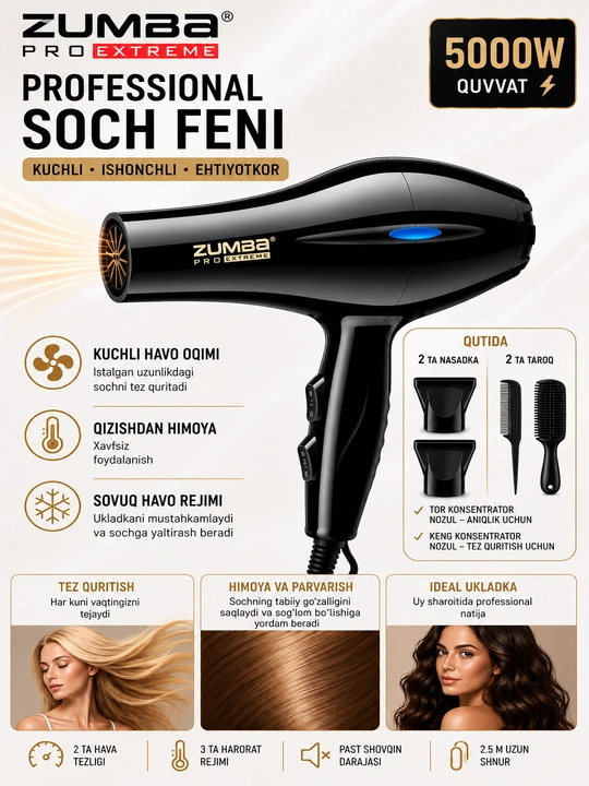 Fen professional, sochni quritish va turmaklash uchun - 