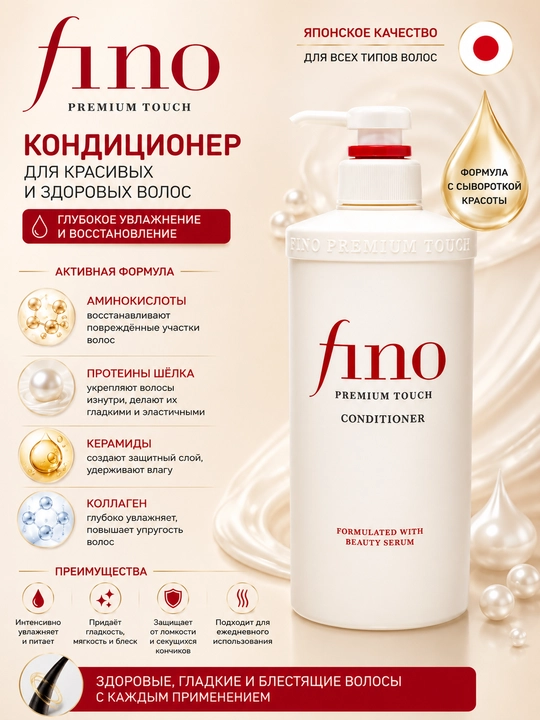 Fino Premium Touch шампунь, кондиционер, маска — для восстановления и ухода за волосами