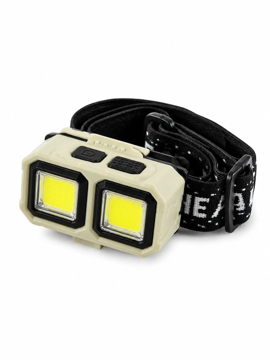 Bosh fonari, 2 ta COB LED chiroqli, qayta quvvatlanadigan, elastik tasmali