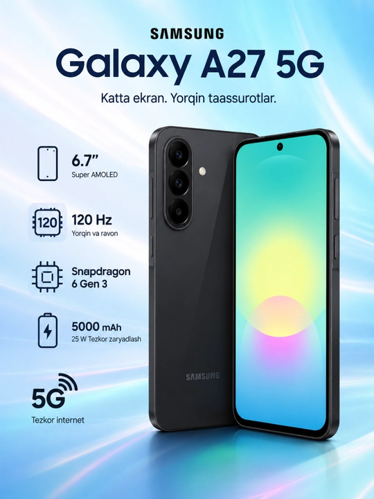 Смартфон Samsung Galaxy A27 5G 6/128 ГБ, Super AMOLED 120 Гц, 5000 мАч, NFC - 