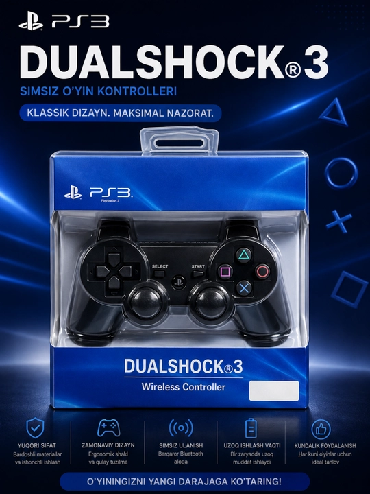 PS3 DualShock 3 Simsiz O'yin Joystigi Wireless Controller Bluetooth Gamepad - 