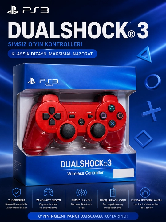 PS3 DualShock 3 Simsiz O'yin Joystigi Wireless Controller Bluetooth Gamepad - 