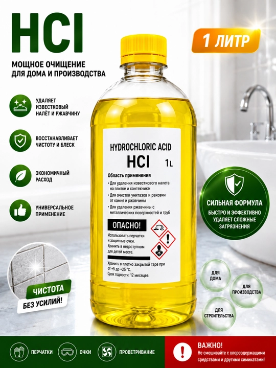 Xlorid  HCl 1 L — kuchli tozalash vositasi - 