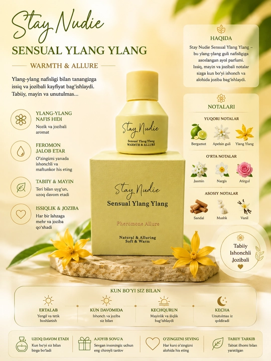 TOMOFODY Eau de Parfum 10 ml — feromonli ayollar atiri, uzoq saqlanuvchi parfum