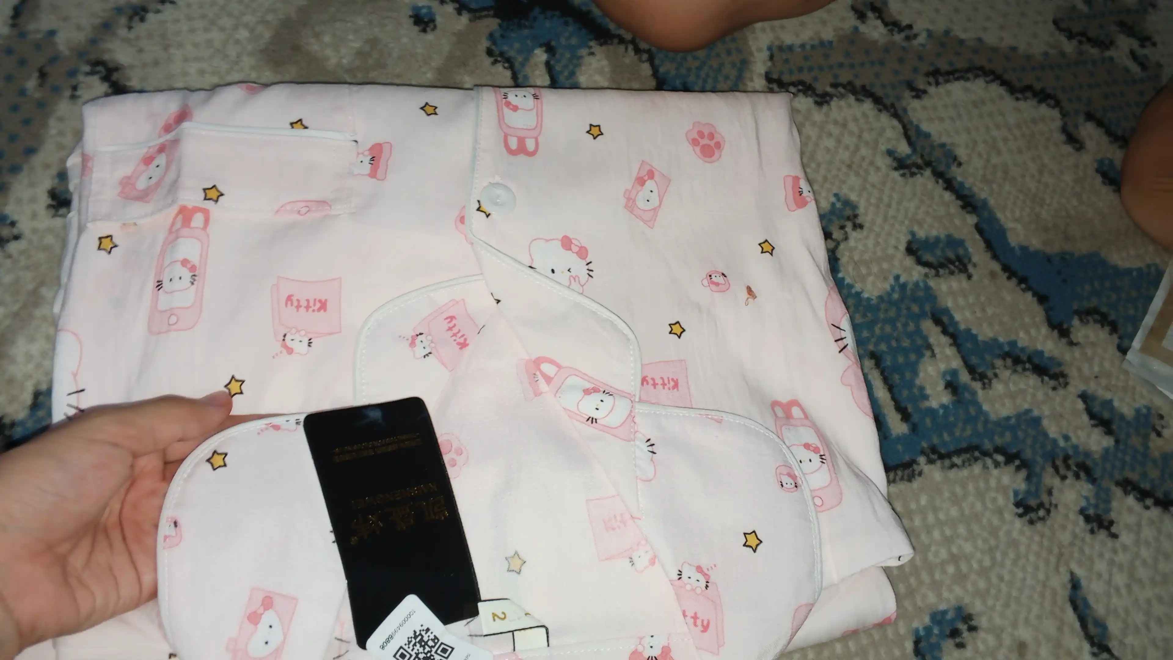 Ayollar yozgi pijamasi, komplekt, paxta, ko‘ylak va shorti, 9 tur, M-XL