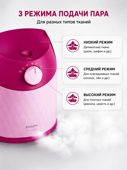 Philips kiyimlar uchun vertikal bug‘lagich, kuchli va uzluksiz bug‘ berish tizimi