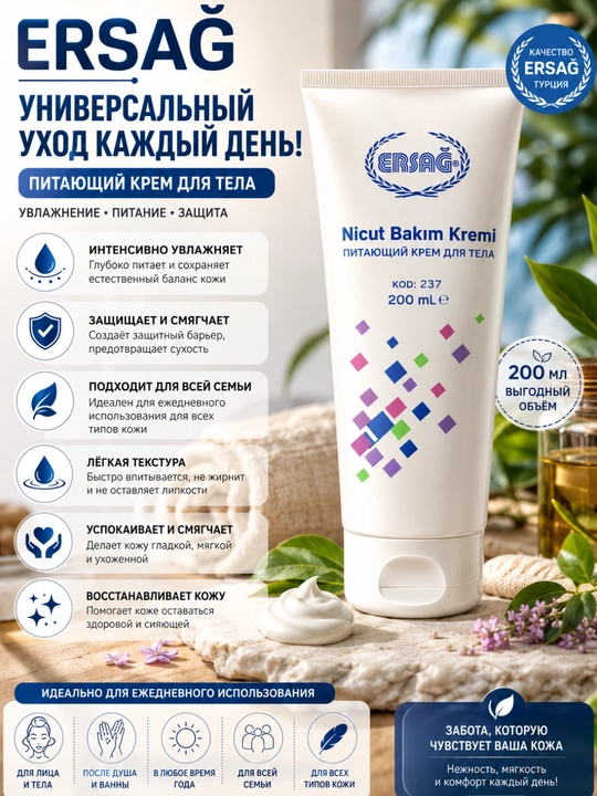 Ersag увлажняющий, смягчающий и питательный крем - 
