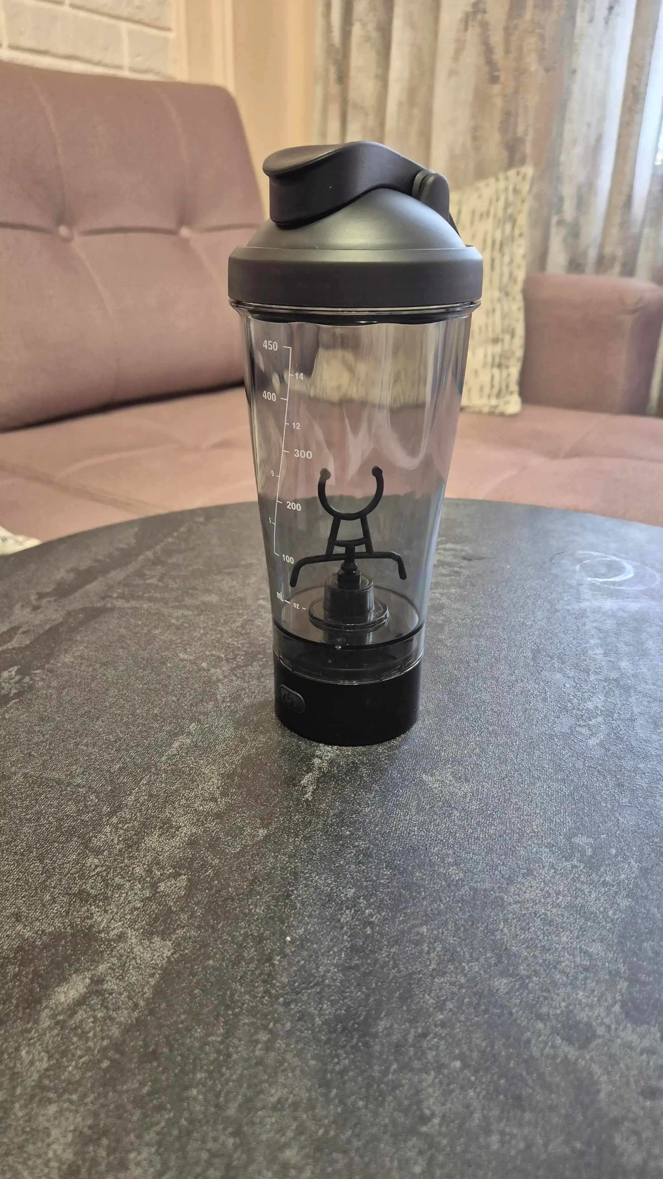 Sport shaker shishasi, elektr blender bilan protein, koktellar, suv uchun