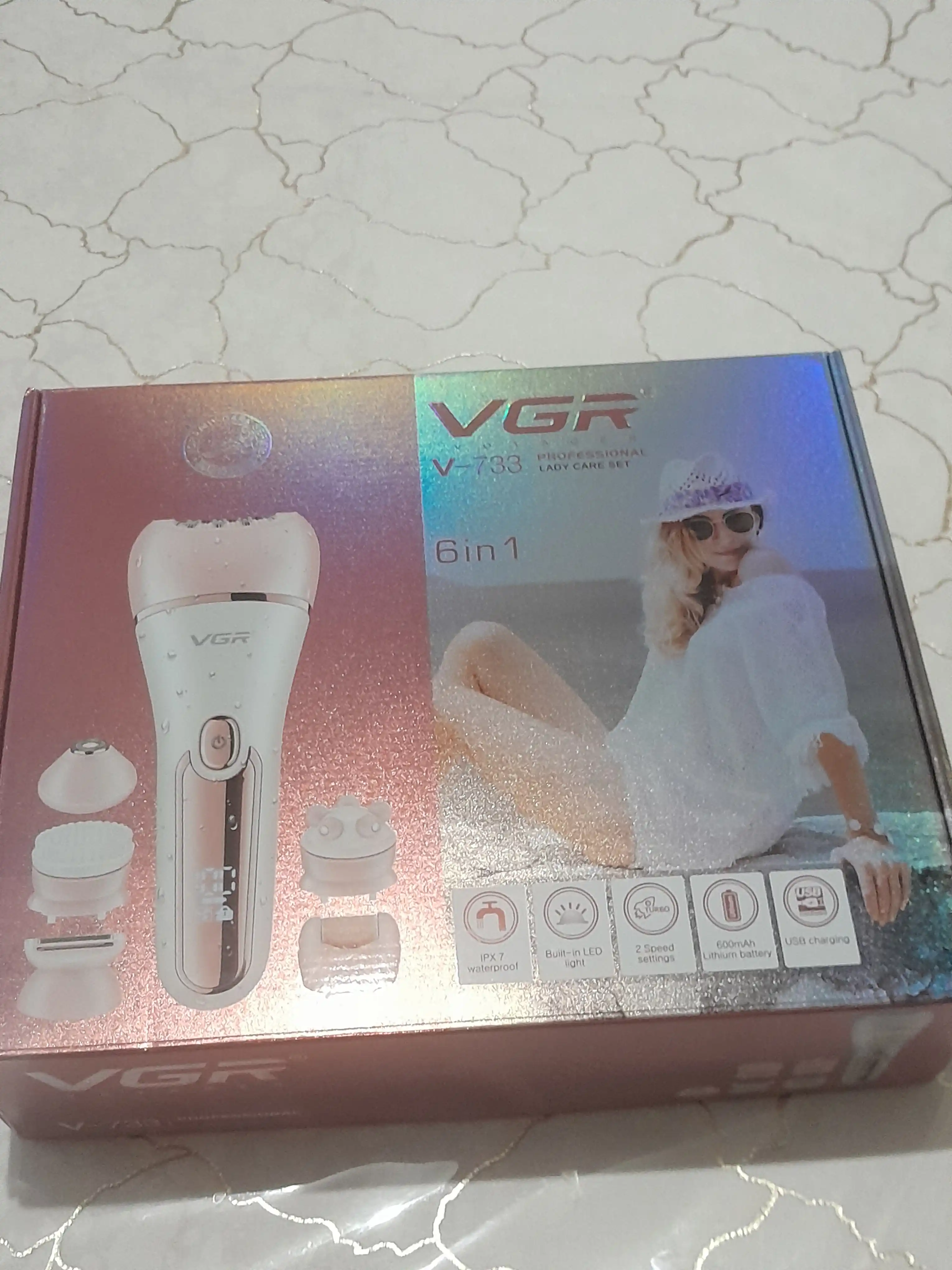 Epilyator ayollar uchun suv otkazmaydigan VGR V-733 6tasi1da portativ depilyator zaradkali