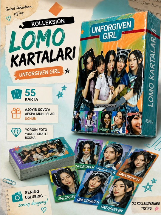 Коллекционные Lomo карты Aespa, 55 штук