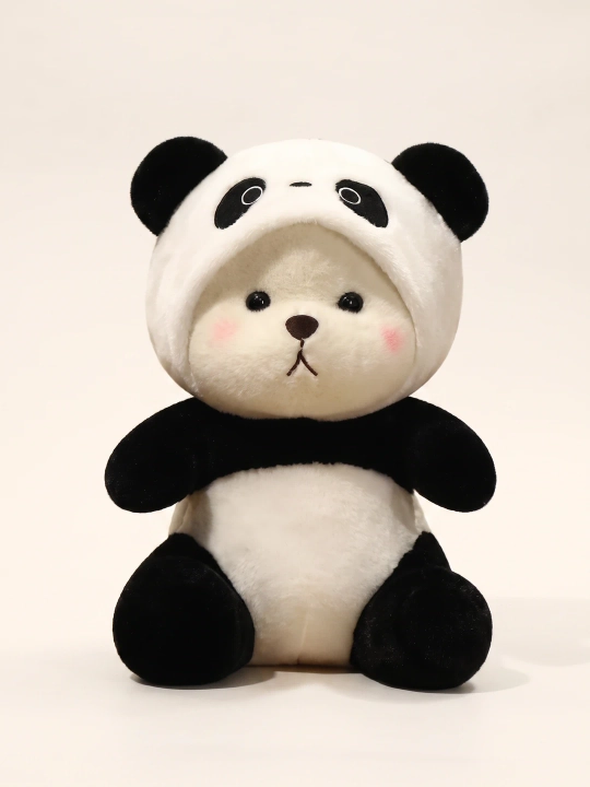 Kapyushonli ayiqcha kostyumda, tikilgan, panda - 