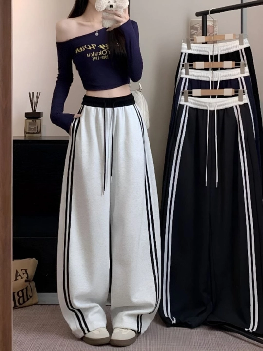 Ayollar va qizlar uchun keng sport shimlari, kundчalik Baggy Y2K joger