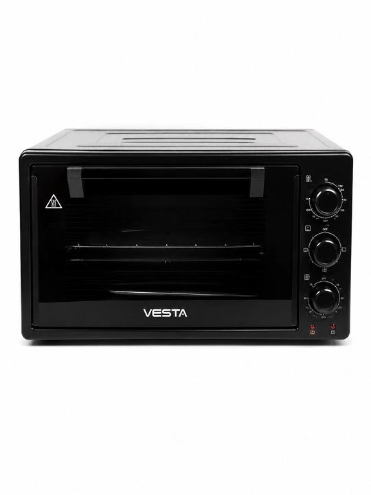 VESTA 3622 E мини-печь 36 л 1400 Вт электрическая духовка чёрная для кухни