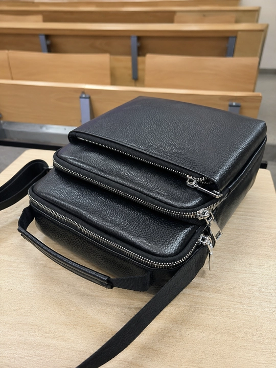 Мужская сумка через плечо из экокожи, Crossbody, 3 отделения