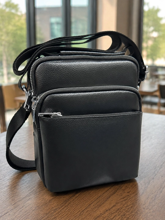 Мужская сумка через плечо из экокожи, Crossbody, 3 отделения