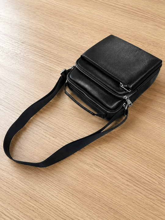 Мужская сумка через плечо из экокожи, Crossbody, 3 отделения
