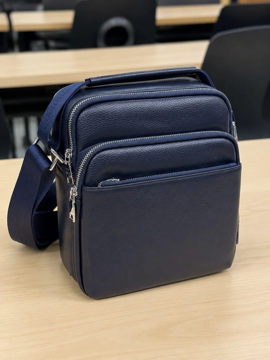 Мужская сумка через плечо из экокожи, Crossbody, 3 отделения