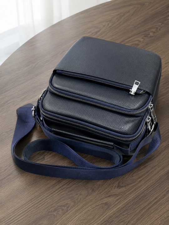 Мужская сумка через плечо из экокожи, Crossbody, 3 отделения