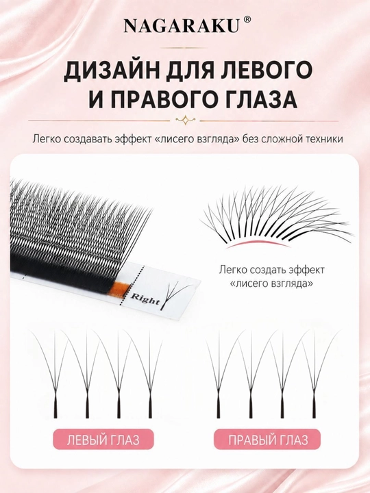 NAGARAKU Air Series qiya 3D kiprik tutamlari, 0,07 mm, C/D, MIX 8–15 mm