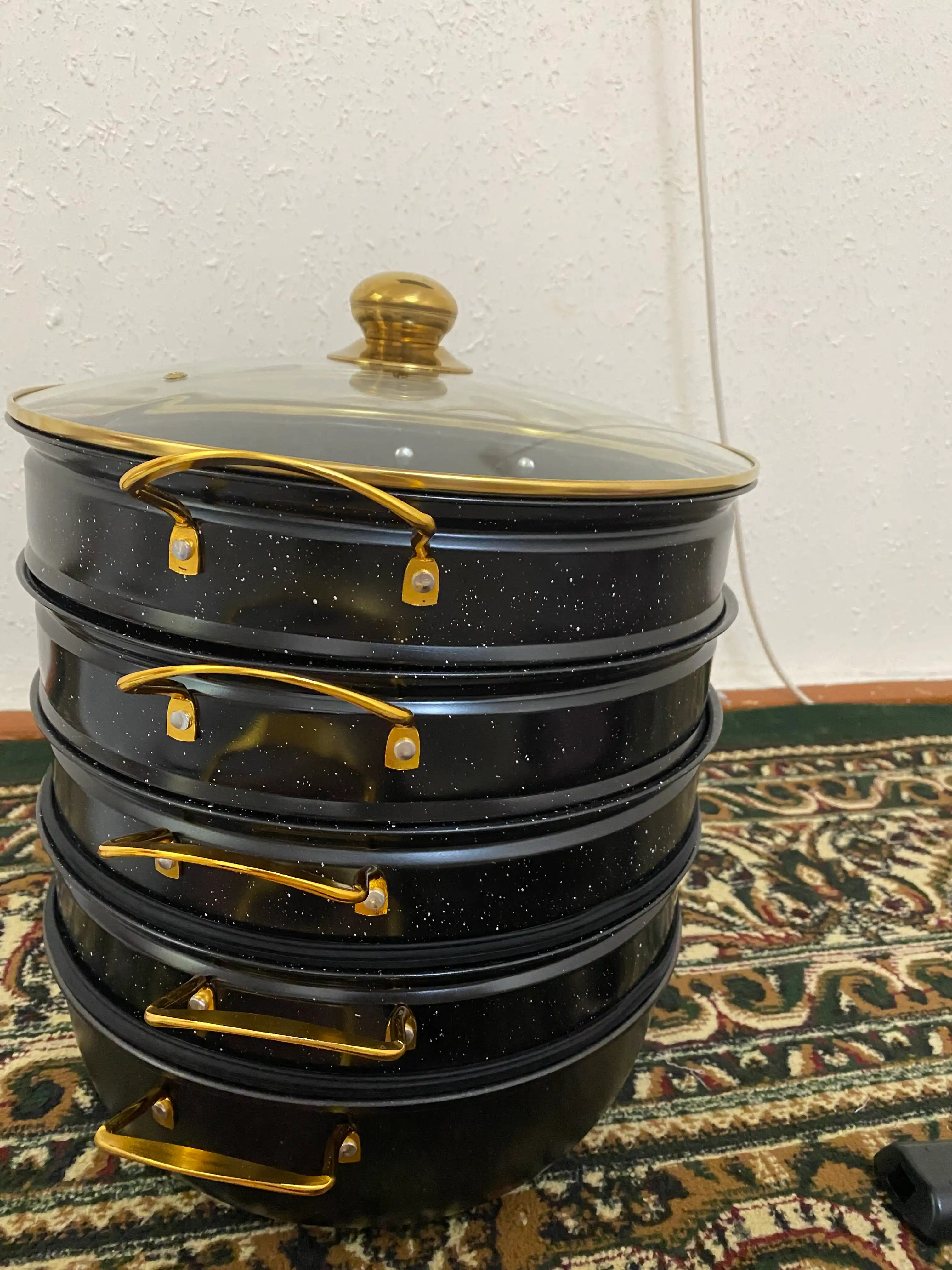 GOLD Bohemia manti qasqon, 4 qavat, granit,\ montiqozon