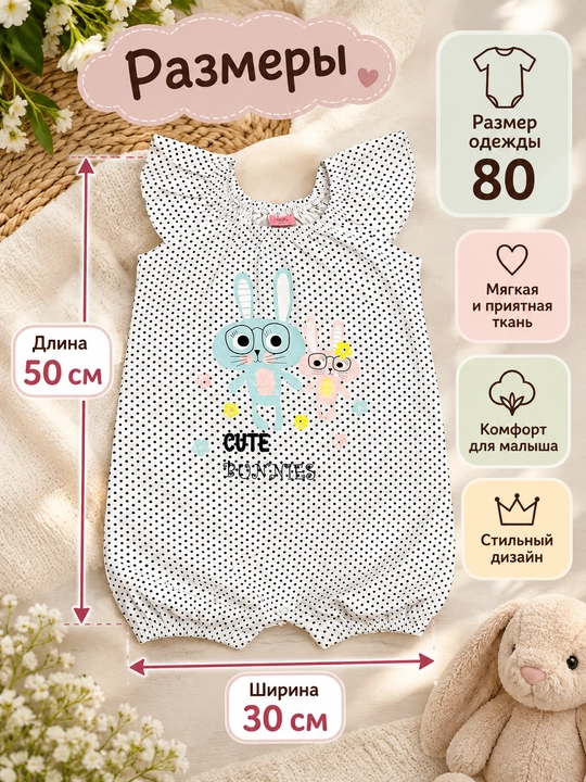 Детский хлопковый боди «Cute Bunnies»