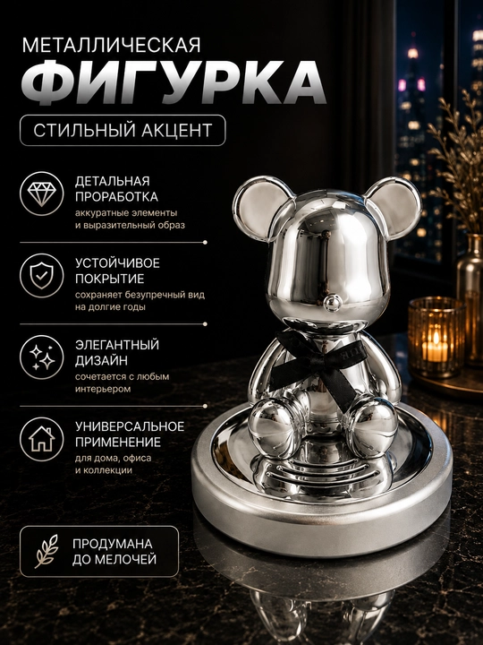Автомобильный ароматизатор в салон в форме медвежонка, декоративный освежитель воздуха - 