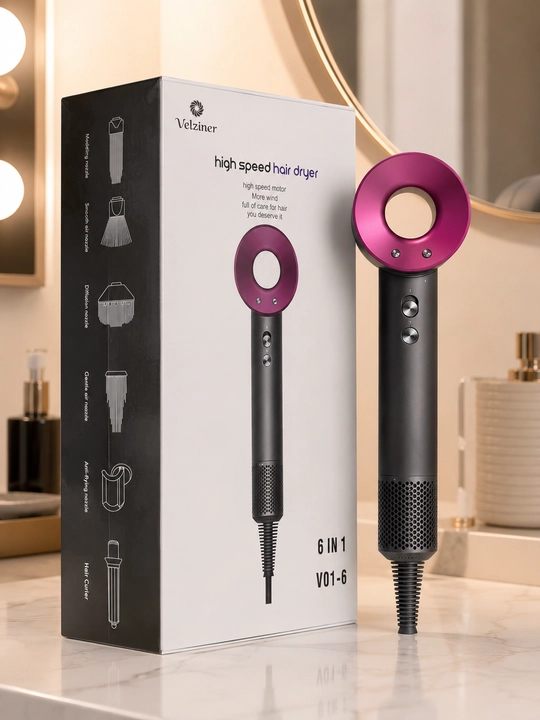 Фен-стайлер Velziner V01-6 6 в 1, high speed hair dryer - 