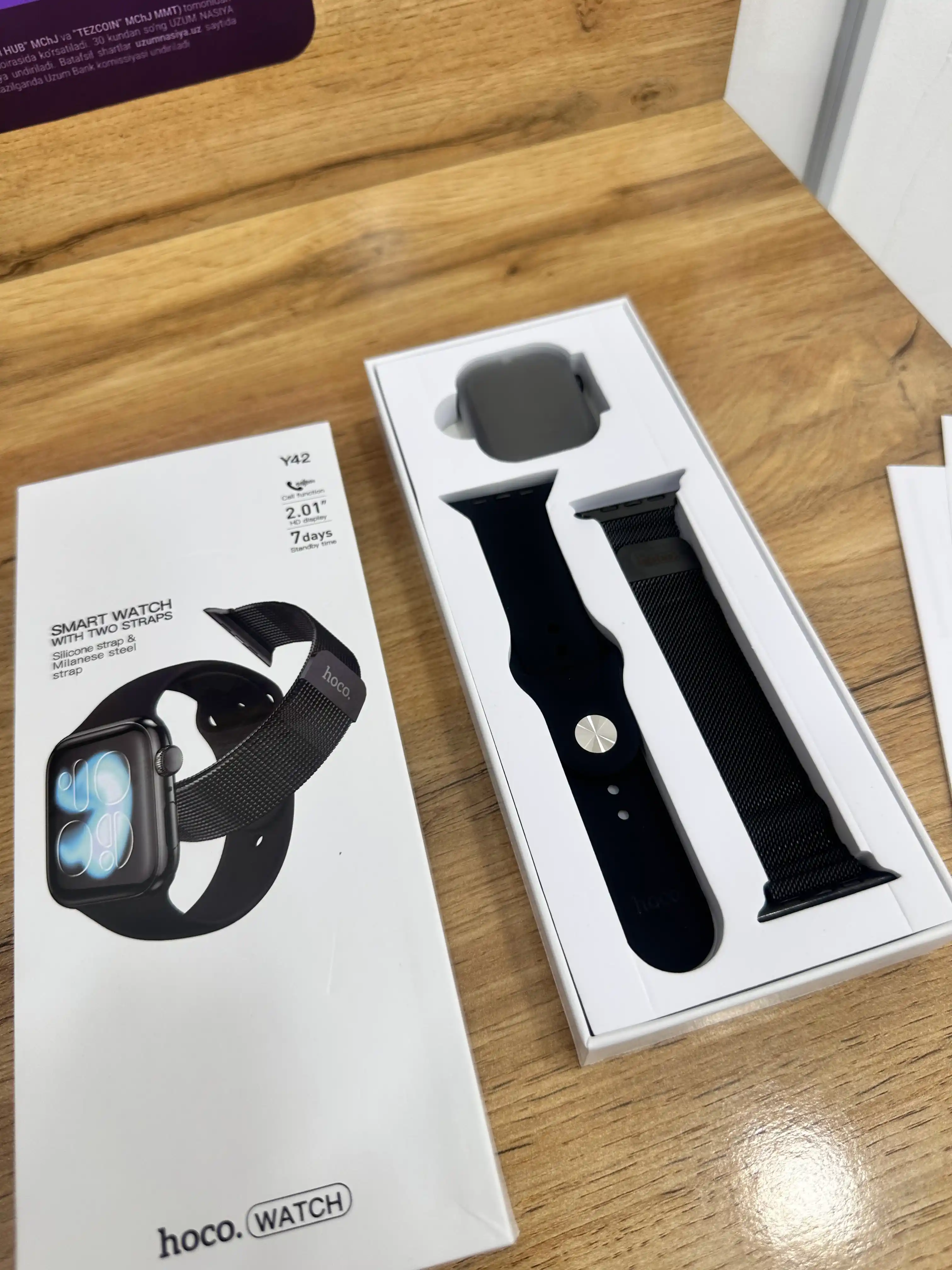 Hoco Y42 aqlli soati, Smart Watch, 2 ta tasma, qo'ng'iroqlar va xabarlar, uyqu tahlili