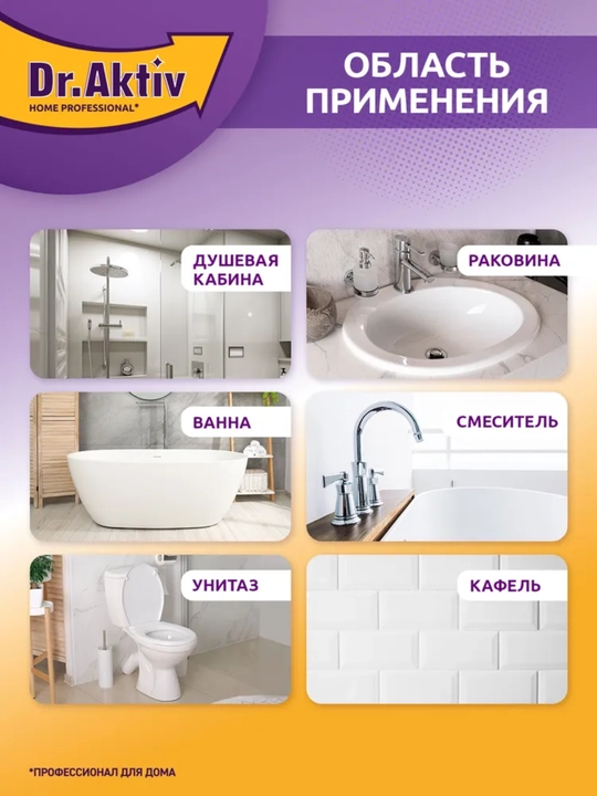 Набор чистящих средств Dr.Aktiv: антиналет и гель от засоров, 2×500 мл