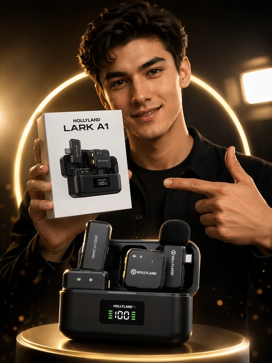 HOLLYLAND LARK A1 — Simsiz petlichka mikrofon komplekti - 