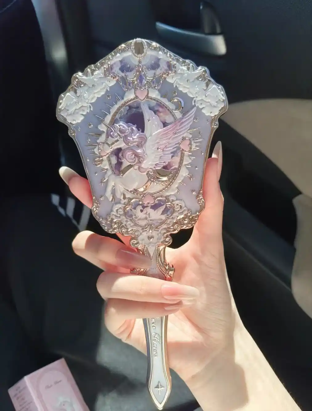 Flower Knows Ritsar Yakkashoxi qo'l oynasi, premium kosmetik oyna, nafis dizayn