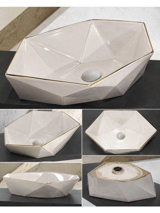 Rakovina McPoLOO MAB10179-1 oq oltin naqshli geometrik
