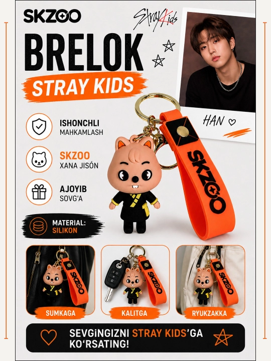 K-Pop Stray Kids Skzoo brelok, 8 xil - 