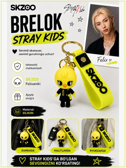 K-Pop Stray Kids Skzoo brelok, 8 xil - 