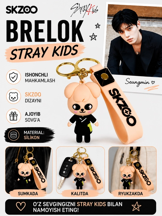 K-Pop Stray Kids Skzoo brelok, 8 xil - 