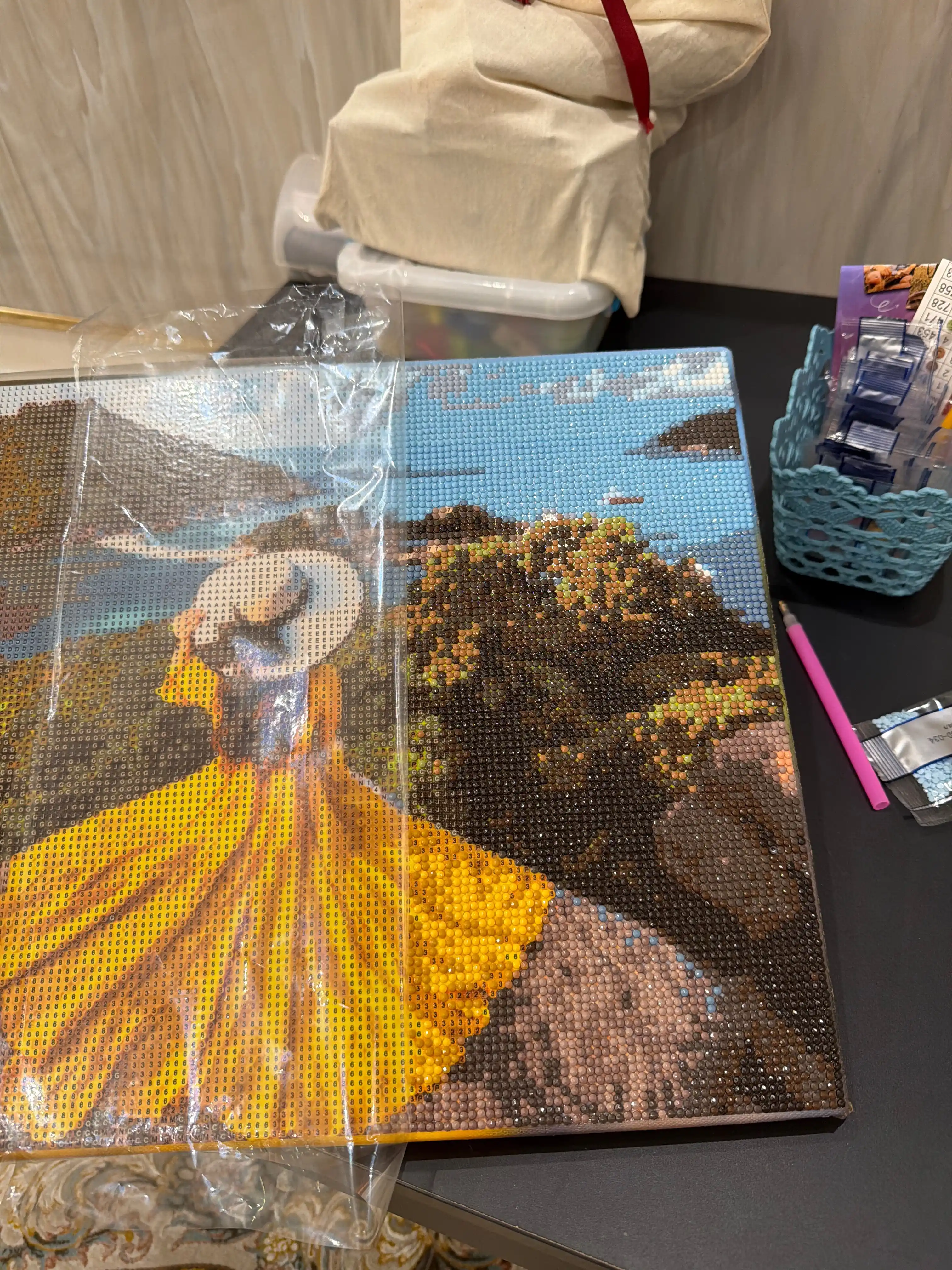 Olmos toshli mozaikasi Skystore "Odamlar", ramkalik asosga tortilgan, 30*40 sm