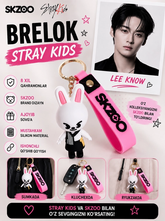 K-Pop Stray Kids Skzoo brelok, 8 xil - 