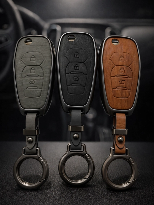 Чехол для ключа Chevrolet Cobalt – алюминиевый корпус, декоративная текстура под дерево