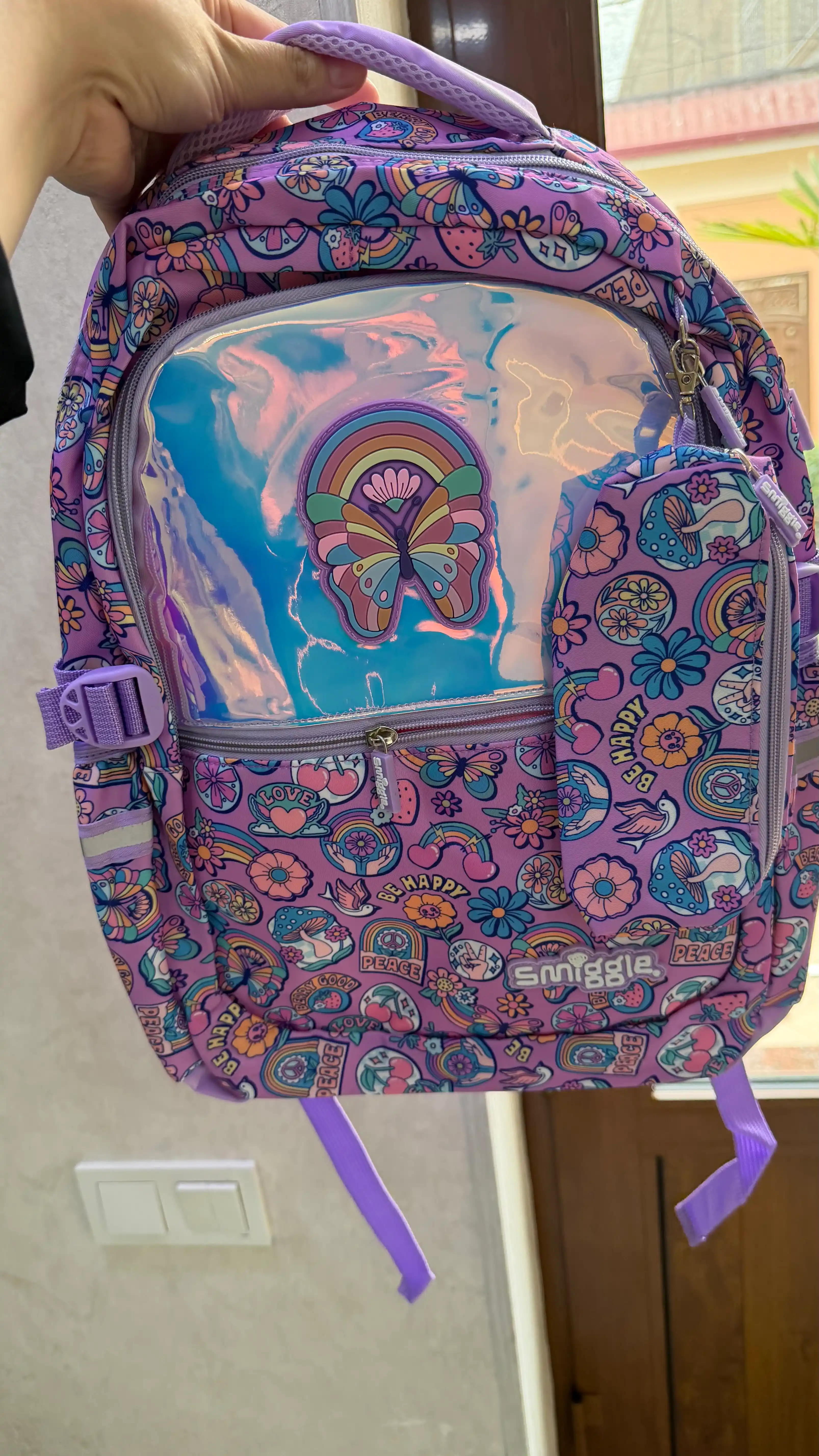 Smiggle maktab ryukzagi, ortopedik, qalamdonli, qizlar uchun, 1–4,-5-6-sinflar uchun