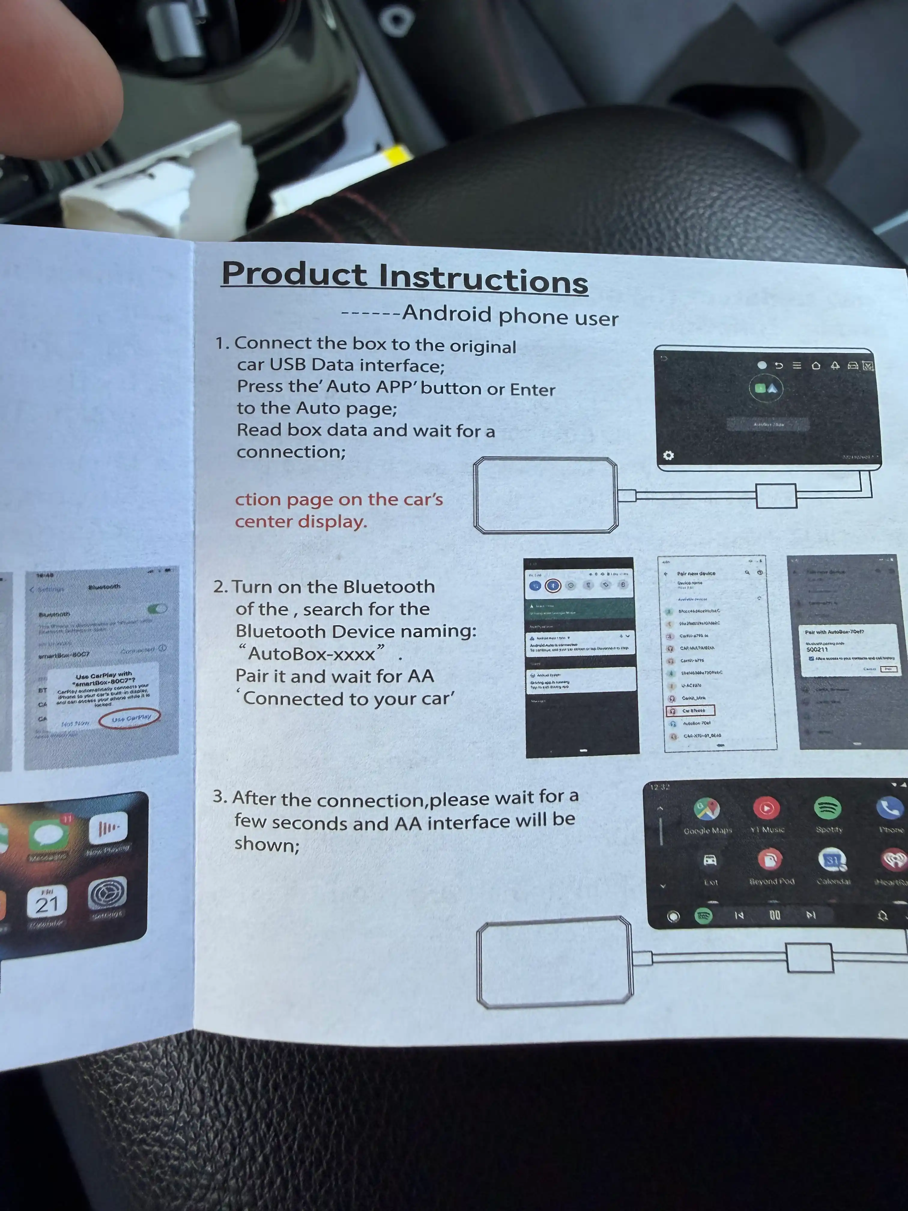 Адаптер CarPlay, 3 в 1, AI Box поддерживает Android 13 и Android Auto