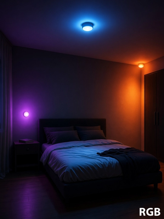 16 ta ish rejimiga ega xona bezagi uchun 3 ta RGB chiroq, masofadan boshqarish pulti