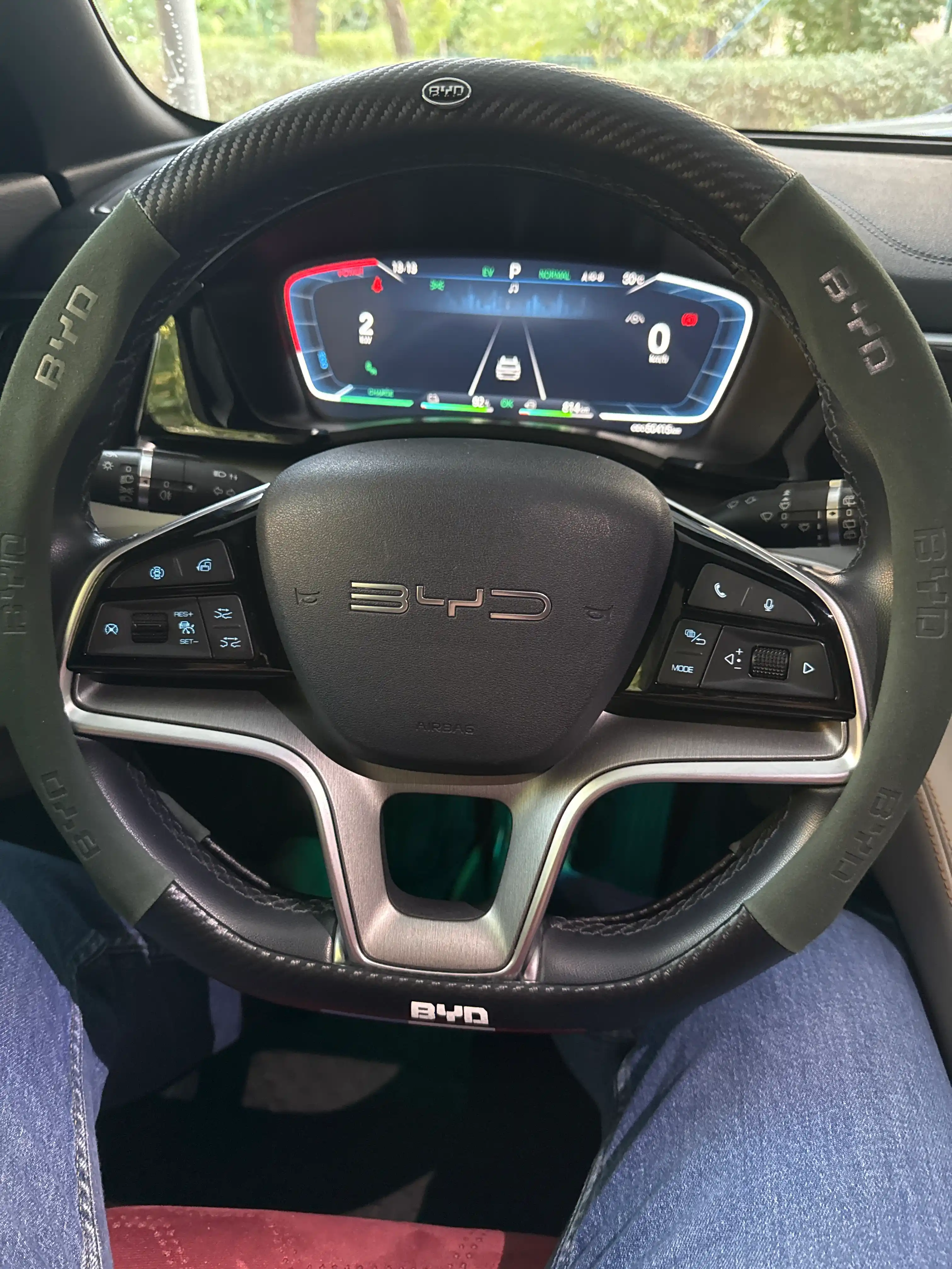 Карбоновый чехол на руль, оплетка руля на все модели BYD, D форма руля, алькантара