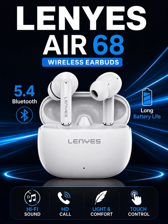 LENYES AIR 68 Simsiz Bluetooth quloqchinlari - 