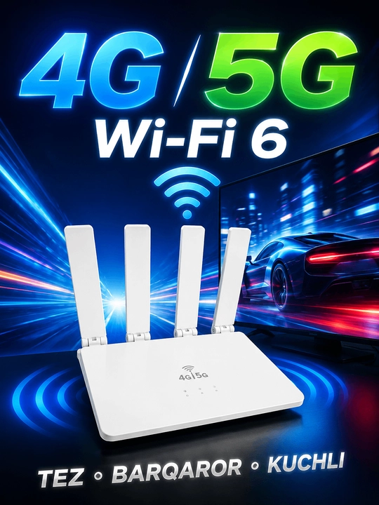 4G LTE CPE Wi-Fi 6 — 4G/5G SIM-kartali simsiz Wi-Fi router - 