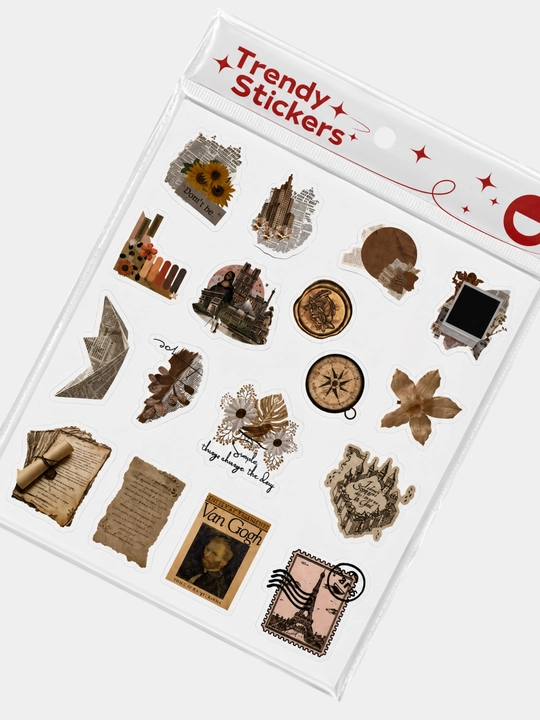 Trendy Stickers estetik stikerlar to‘plami, to‘plamda 40 dan ortiq stiker mavjud