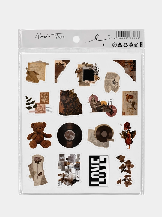 Trendy Stickers estetik stikerlar to‘plami, to‘plamda 40 dan ortiq stiker mavjud