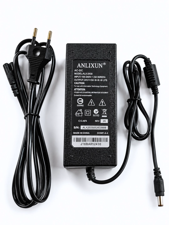 Блок питания ANLIXUN 24V 3A/5A,адаптер 5.5×2.5мм для LED,электроники и оборудования