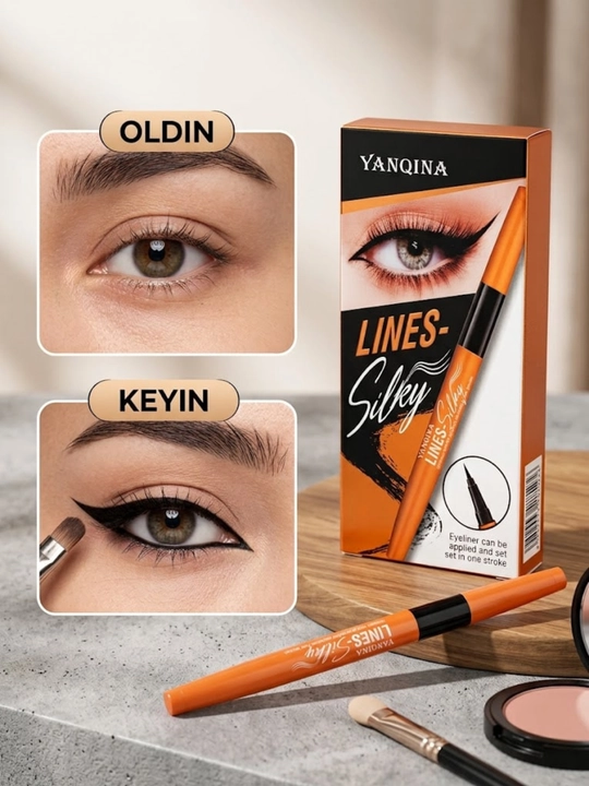 Подводка-фломастер для глаз YANQINA Lines Silky водостойкая жидкая черная