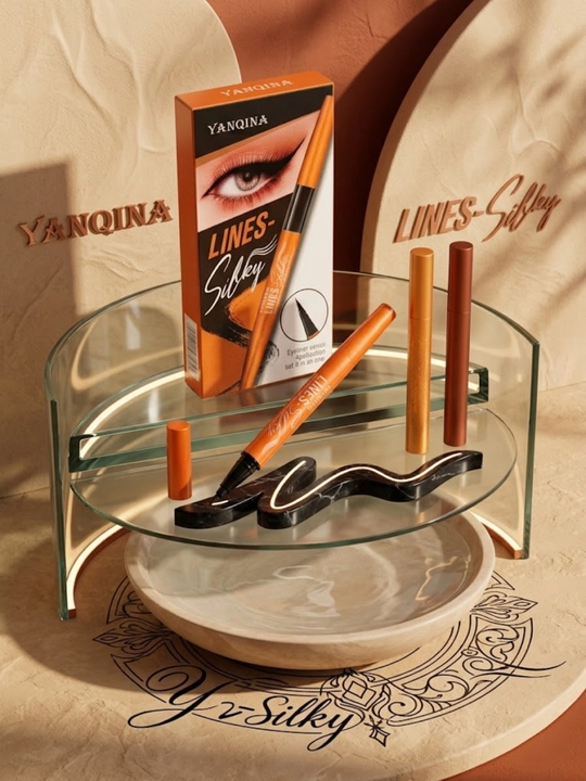 Подводка-фломастер для глаз YANQINA Lines Silky водостойкая жидкая черная